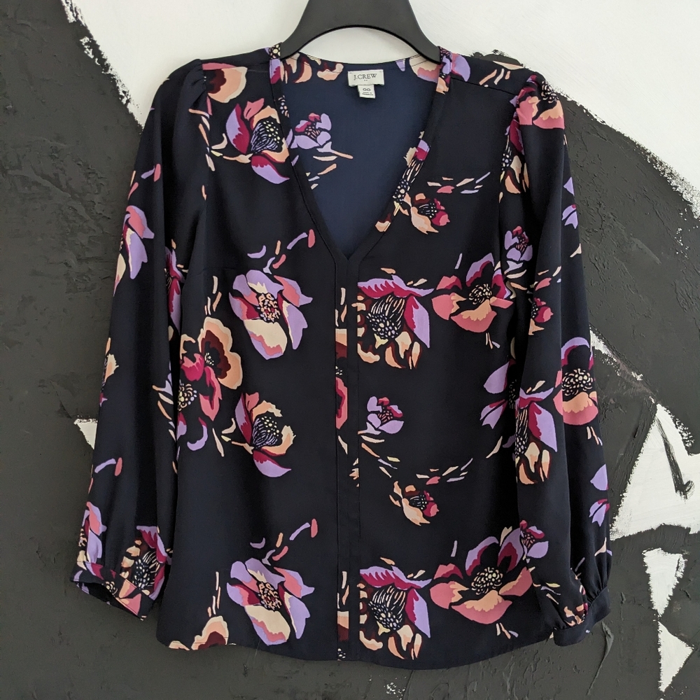 JCrew floral blouse